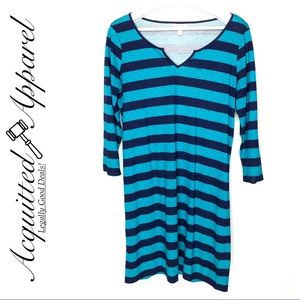 Lilly Pulitzer Striped Cotton Blue Green Dress
